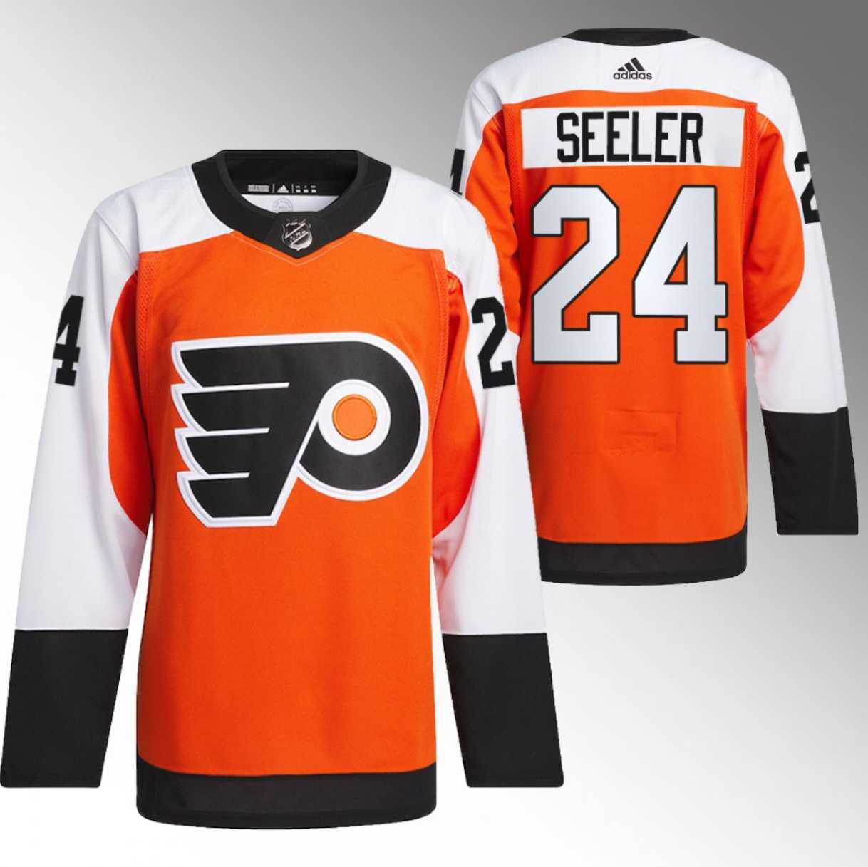 Men's Philadelphia Flyers #24 Nick Seeler 2023-24 Orange Stitched Jersey Dzhi